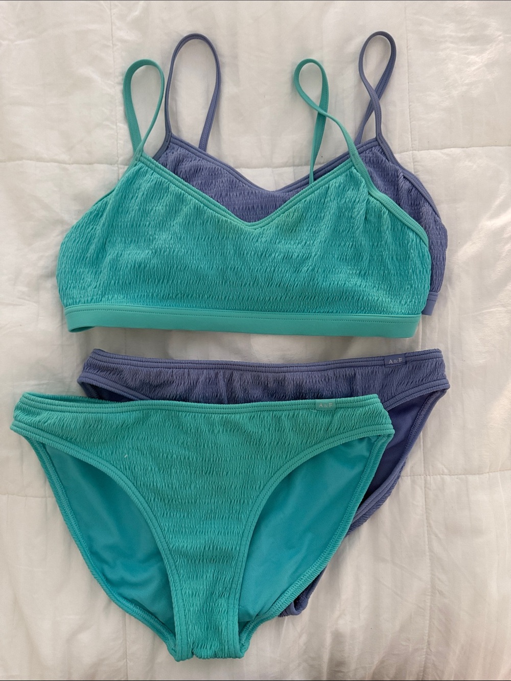 abercrombie kids Teal & Lavender Twin Girls Bikini Set